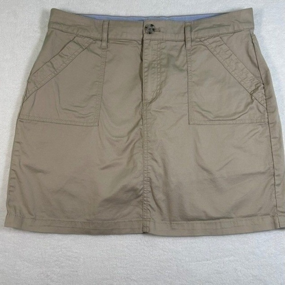 Croft & Barrow Effortless Stretch Khaki Skort Size 14 Tan 4 Pocket Utility